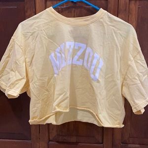 Yellow Mizzou cropped Tshirt